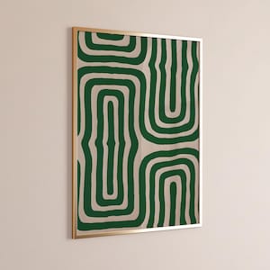 Green Geometric Wall Art, Abstract Minimalist Print, Modern Pattern Poster, Bold Mid Century Decor, Digital Download, Retro Aesthetic