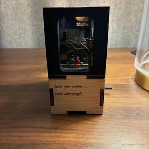 Handmade Steampunk Automaton – Airship City Scene, Mechanical Sculpture