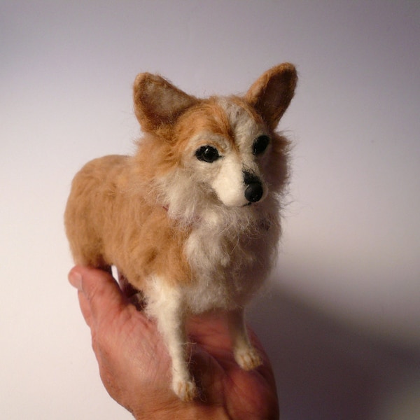 Needlefelted Dog/Needle felted Pembroke Corgi /Needle Felted Dog /OOAK/ Custom Miniature Sculpture of your dog