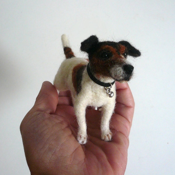 Needle felted Jack Russell/Needle Felted Dog /OOAK Collectible artist soft sculpture