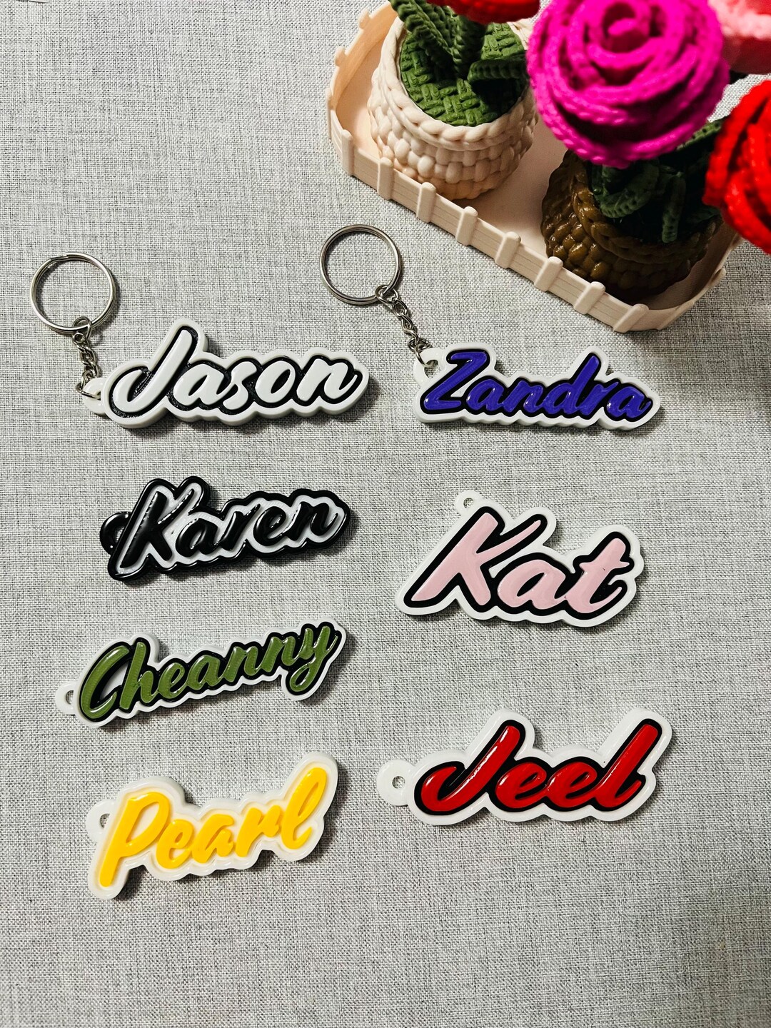 Personalized 3D Printed Name Keychain: Custom PLA Plastic Keyring - Etsy