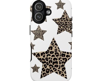 Leopard Print Tough Phone Case, Glamorous, Stylish & Durable, Perfect for Gifting, Everyday Use, Trendy Pet Lover Gift