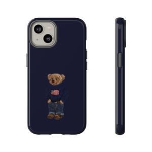 Cute Bear Design Phone Case, Tough Cases, Adorable Phone Accessories, Gift for Animal Lovers, Cool Tech Gifts, Cute Aesthetic Cases