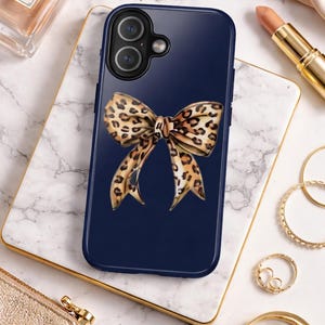 Telefoonhoesje met luipaardprint, stijlvolle bescherming met dierenprint, accessoire met twee lagen