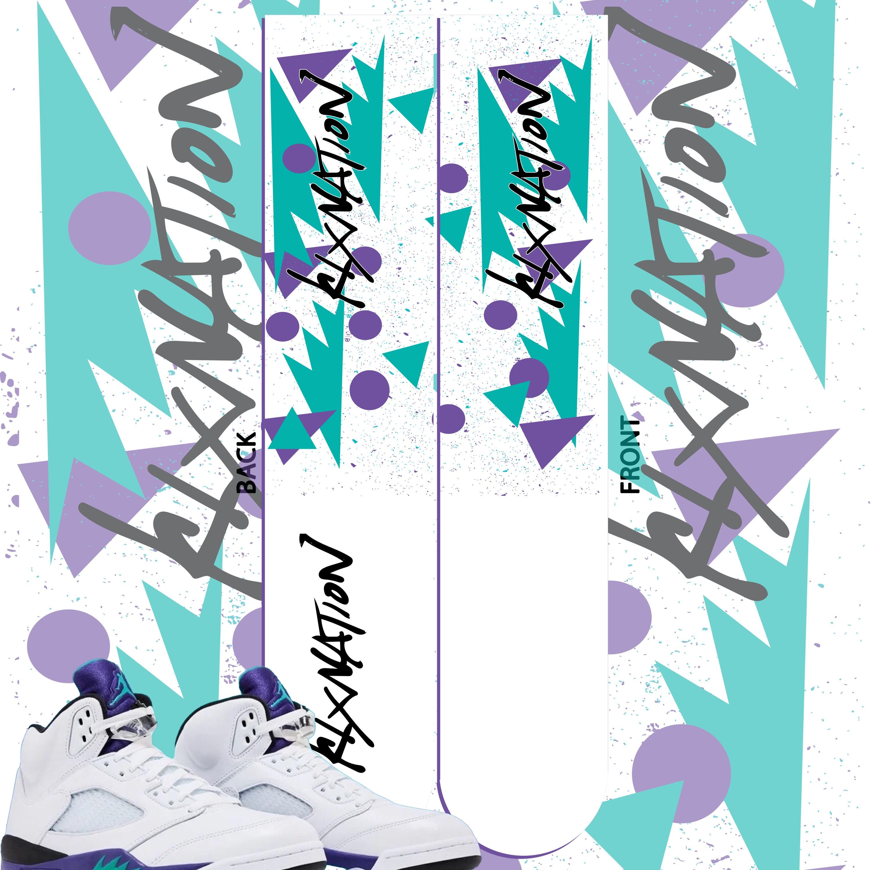 jordan 5 alternate grape teal laces