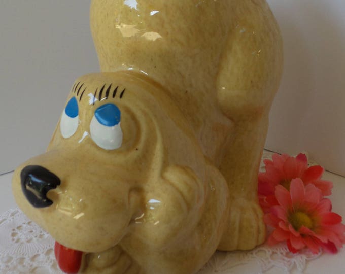 Vintage Mccoy DOG COOKIE JAR, Mccoy Hound Dog Cookie Jar, Thinking Dog