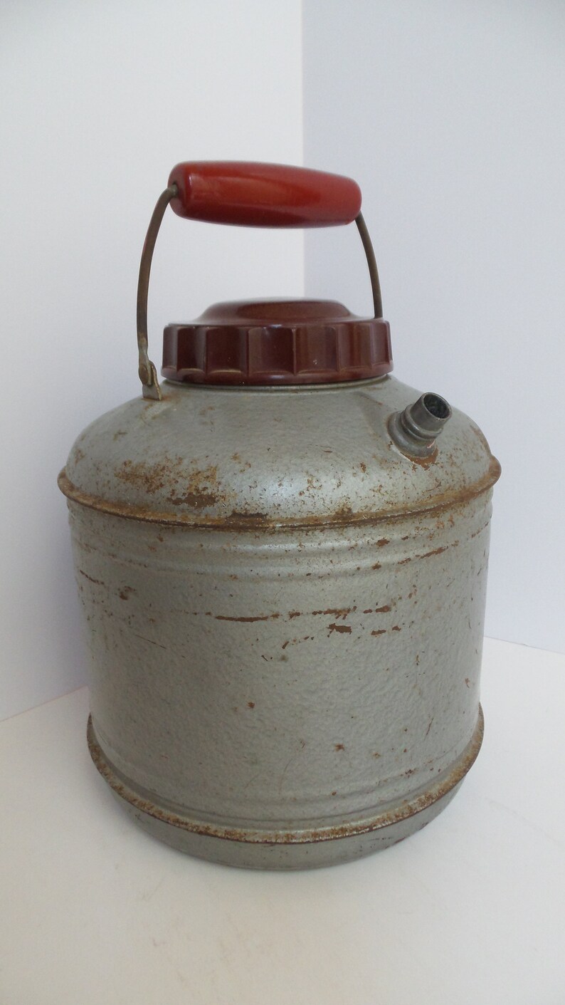 Vintage WATER COOLER Camp Canteen Silver Metal Water Jug Etsy