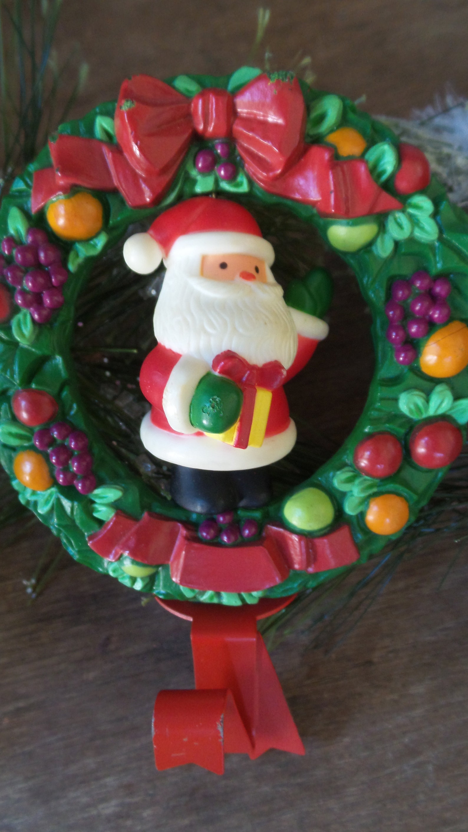 Vintage HALLMARK SANTA Stocking HANGER Spinning Santa in Etsy