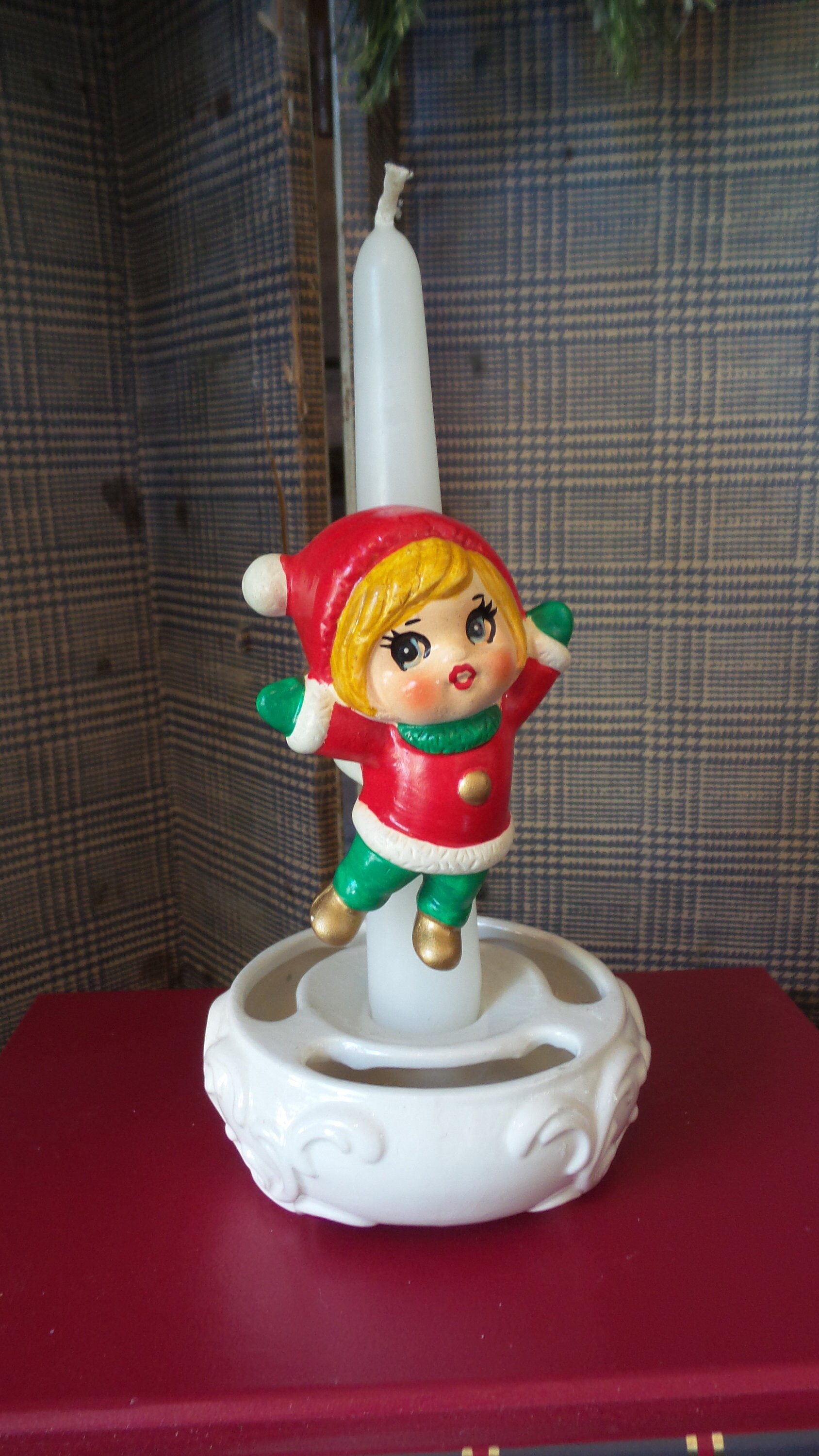 Christmas Pixie Candle Huggers Set of 5 Retro Christmas Girl Etsy