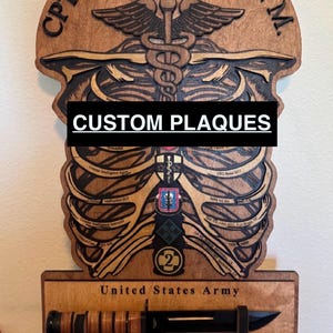 Custom Rib Plaques - Going away gifts. Recognition and Appreciation awards.(LxWxH) *** K-Bar not included***