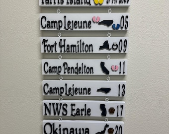 This 3D Military Duty station sign is the perfect way to share your military journey.