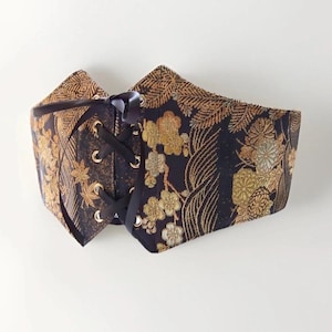 Black Silk Obi Belt - Etsy display picture 2