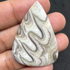 Beautiful Pieces Natural Zebra Calcite Stone Handmade Gemstone Polished Smoothy Zebra Calcite Size- [44x31 MM 69 Cts.] Zebra Calcite Stone