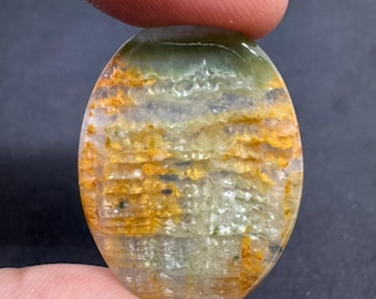 Natural Copper Rutile Quartz Oval Cabochon: Scenic Landscape Gemstone for Jewelry Making
