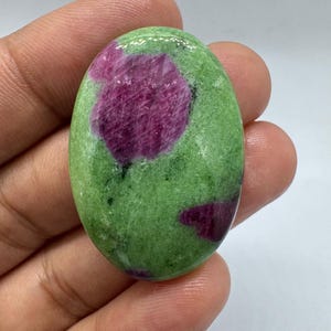 Ruby Zoisite Cabochon: Handmade Polished Gemstone (37x25.5mm, 77 CT)