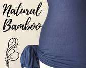 Denim Blue Natural Bamboo Womb Wrap Soft and Stretchy Postpartum Binder Bengkung Belly Binding Alternative Diastasis Recti Seamless