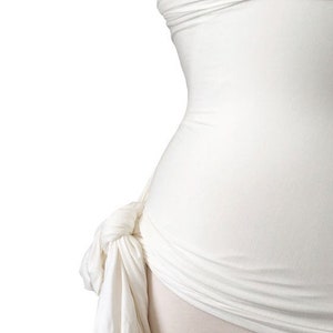 Alabaster Ivory  Bamboo Womb Wrap Soft Stretchy Postpartum | Bengkung Belly Binding Alternative | Diastasis Recti | Baja