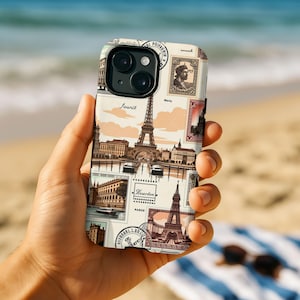 European Travel Collage Phone Case, Vintage Europe Phone Cover, Iphone 16 15 14 13, Google Pixel 9 8 7 6, Samsung Galaxy S25 S24 S23 S22