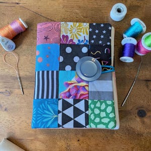 Handmade Patchwork Needle Book | Upcycled Button Closure