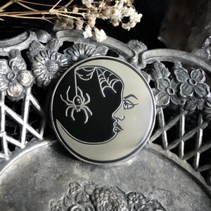 Spider Moon enamel pin