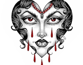Vampire Crybaby 10x10” Fine Art Giclée print