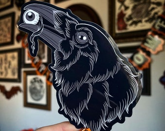 Raven glossy vinyl sticker