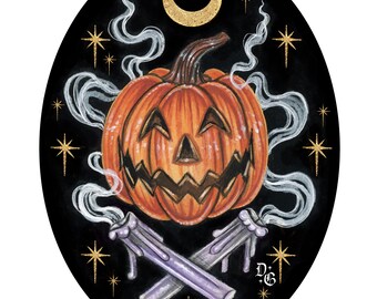 Candle Jack-o-Lantern 5x7 or 8.5x11” Fine Art Giclée print