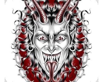 Krampus 8.5x11” Fine Art Giclée print