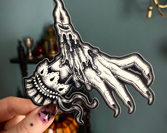 Vampire Hand glow in the dark glossy vinyl sticker