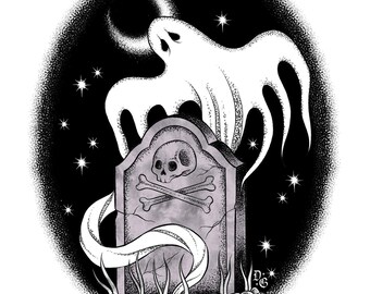 Ghost Grave 5x7” Fine Art Giclée print