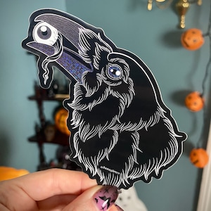 Raven glossy vinyl sticker