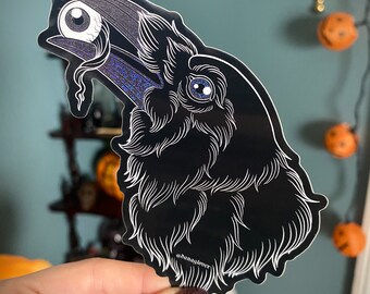Raven glossy vinyl sticker