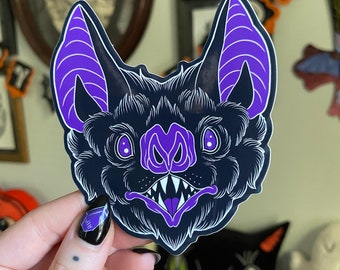 Bat Head glossy vinyl sticker