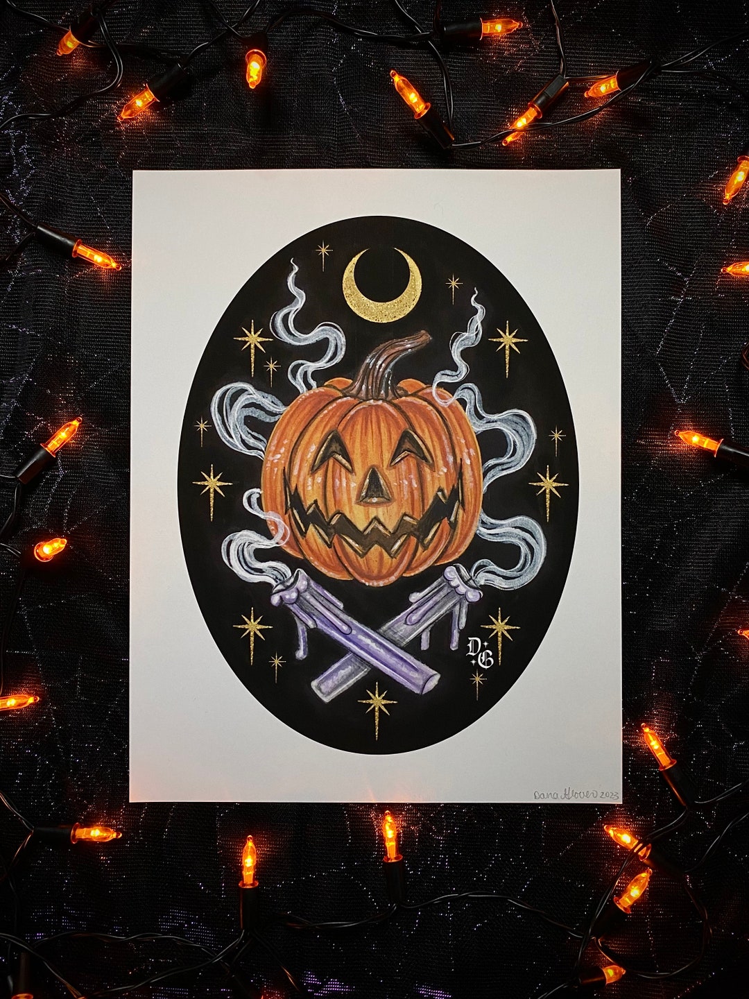Candle Jackolantern 5x7 or 8.5x11 Fine Art Giclée Print Etsy