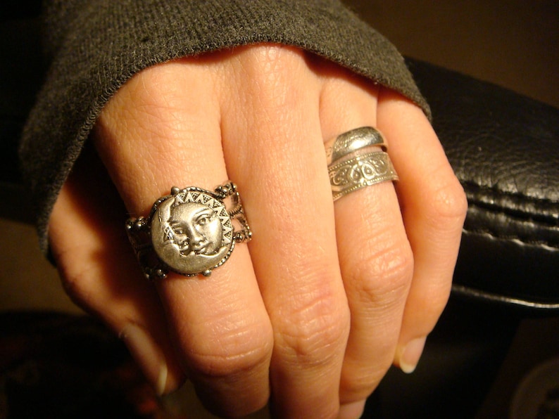 Sun and Moon Ring in Antique