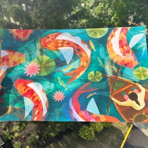 Koi Fish Pond Art Print