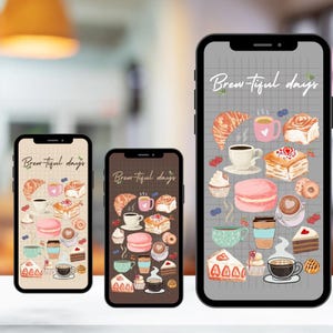 Cozy Coffee Phone Wallpaper Bundle – Aesthetic Lock Screen JPGs for iPhone & Android – Digital Download for Coffee Lovers