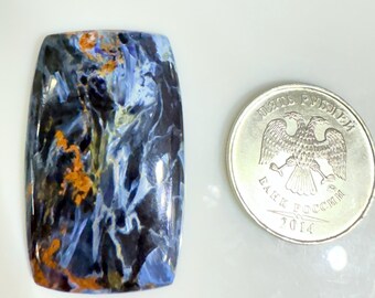 Blue Pietersite Cabochon: Drop Shape Gemstone for Jewelry Making (41x26x4mm, 42.35 ct