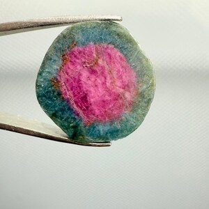 Natural Ruby Zoisite Slice Cabochon, Pink Green Gemstone for Jewelry Making Supply