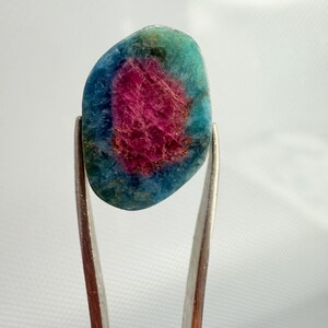 Natural Ruby Zoisite Slice Cabochon, Pink Green Gemstone for Jewelry Making