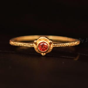 Pink Tourmaline Ring – 925 Sterling Silver,  14K Gold Plated Ring, Dainty Solitaire Gemstone Ring, October Birthstone Jewelry, Gift for Her