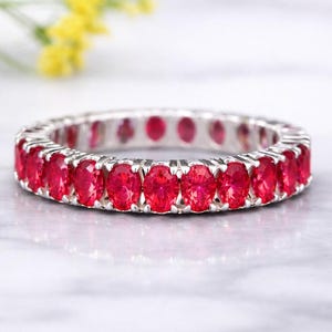 Bague en argent sterling 925 avec rubis, bijoux à empiler