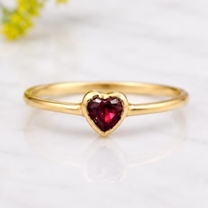 Bague fine en rubis rose, pierre précieuse en argent sterling 925, bijoux minimalistes pour femme, cadeau pour elle