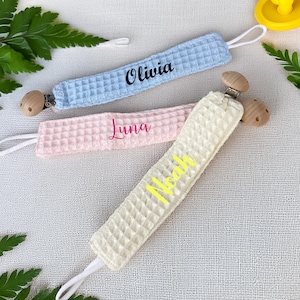 Pacifier Clip Personalized | Custom Binky | Pacifier Holder With Name | Custom Baby Shower Gift | Wooden Beech Holder | Baby Gift Set