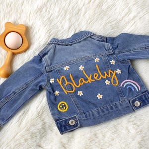 Cute Custom Denim Jacket: Personalized for Babies & Toddlers - Ideal for Baby Showers or Birthdays!