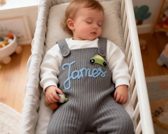 Peto de bebé bordado a medida, pelele con nombre personalizado, regalo para baby shower, conjunto para la salida del hospital, suave tejido de algodón para niños y niñas.