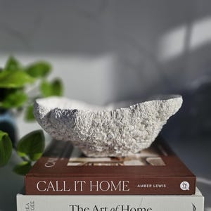 Coastal Coral Inspired Centrepiece, Organic Textured Decorative Bowl, Neutral Home Decor for coffee table