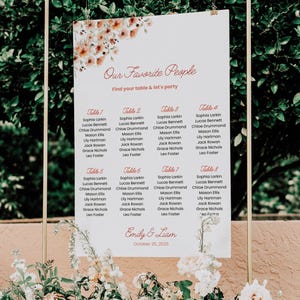 Wedding Seating Arrangement Chart Elegant Table Plan Template Printable Canva Reception Sign