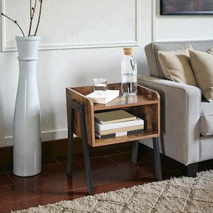 Wooden Bedside Table – Nightstand with Storage Cabinet for Bedroom