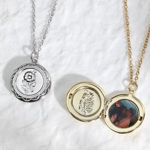 Custom Photo Daisy Locket Necklace: Sentimental Keepsake Jewelry